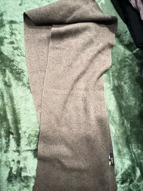 Quince Olive-Brown Knit Wrap Scarf